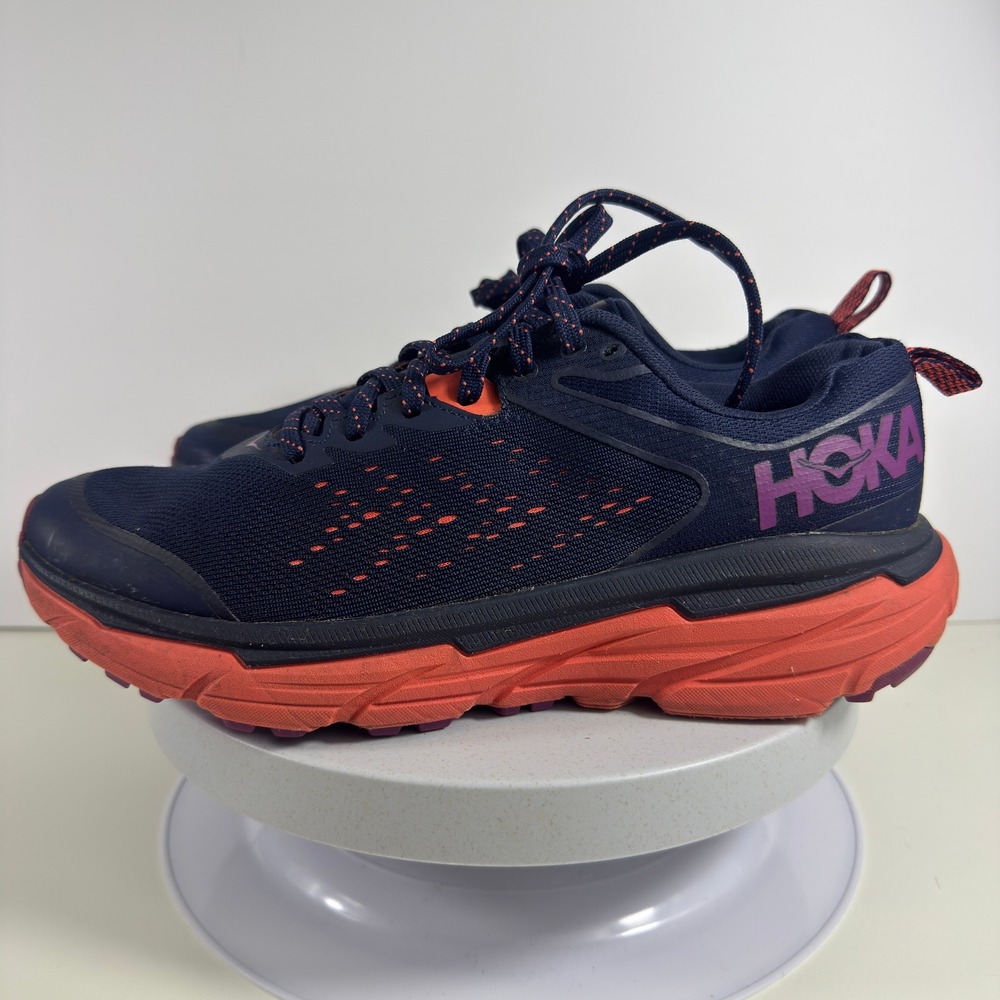 Hoka Challenger ATR 6 Womens Trail Running Shoes Navy Orange Purple Sneakers 8.5 - Picture 2 of 14
